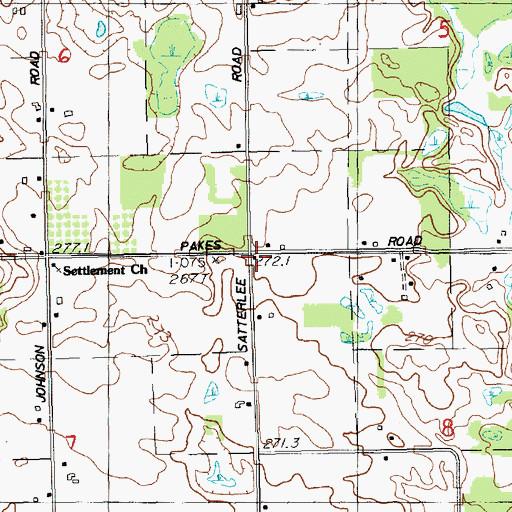 Topographic Map of Settlement School, MI