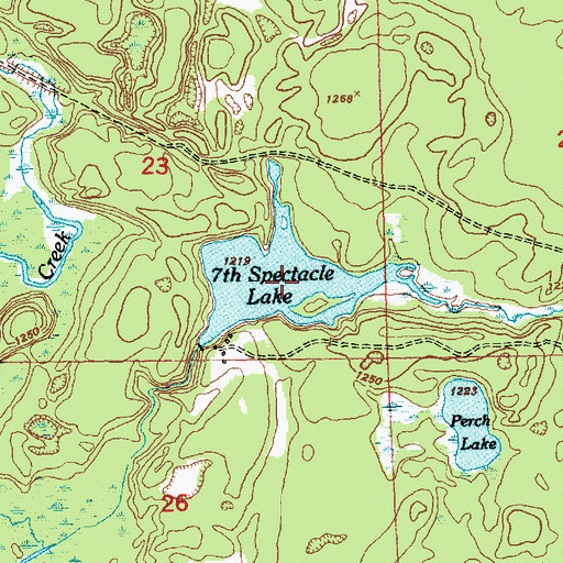 Topographic Map of Seventh Spectacle Lake, MI