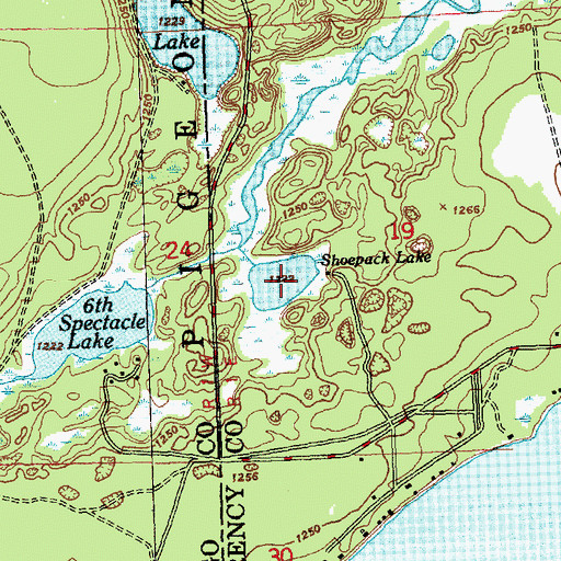 Topographic Map of Shoepack Lake, MI