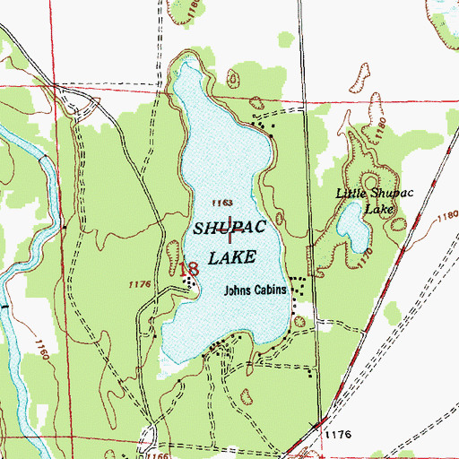 Topographic Map of Shupac Lake, MI