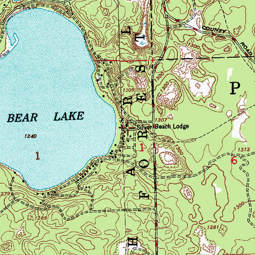 Topographic Map of Silver Beach Lodge, MI