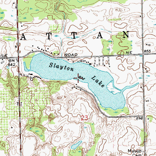 Topographic Map of Slayton Lake, MI