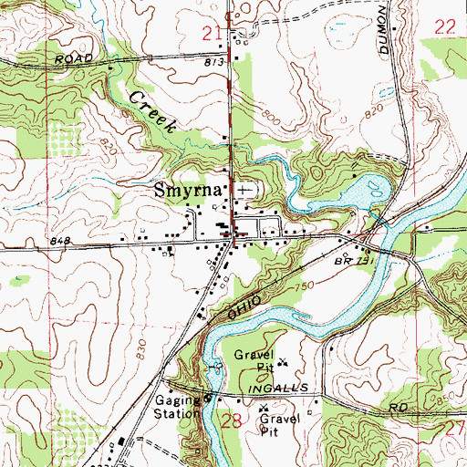 Topographic Map of Smyrna, MI