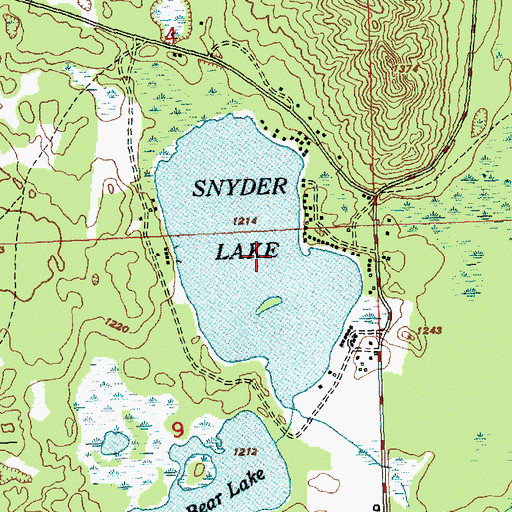 Topographic Map of Snyder Lake, MI