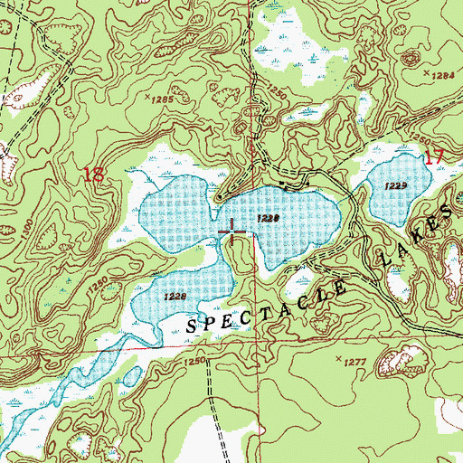 Topographic Map of Spectacle Lakes, MI