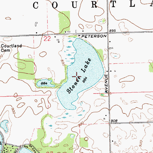 Topographic Map of Stoner Lake, MI