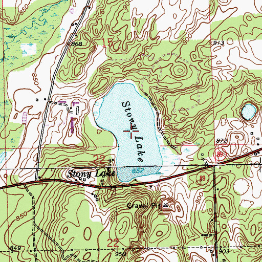 Topographic Map of Stony Lake, MI