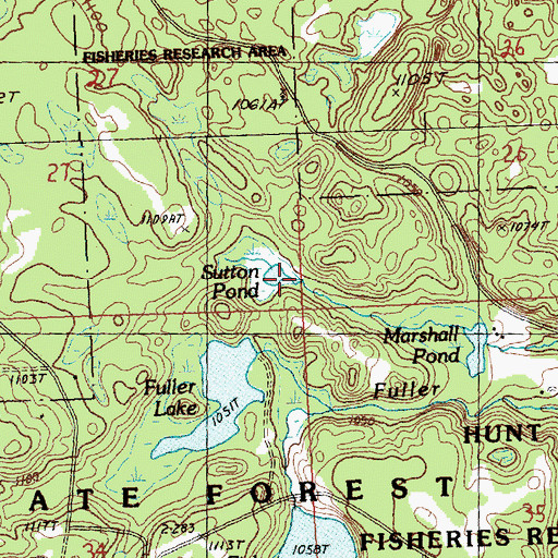 Topographic Map of Sutton Pond, MI