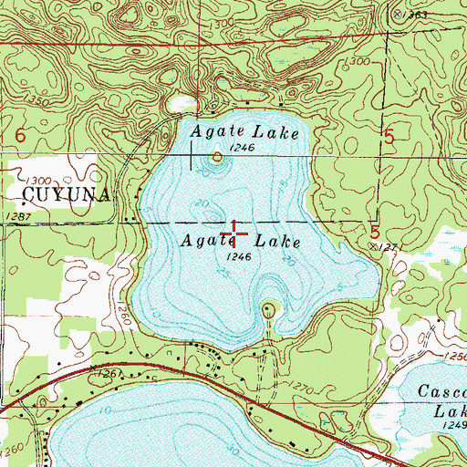 Topographic Map of Agate Lake, MN