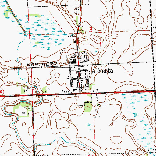 Topographic Map of Alberta, MN