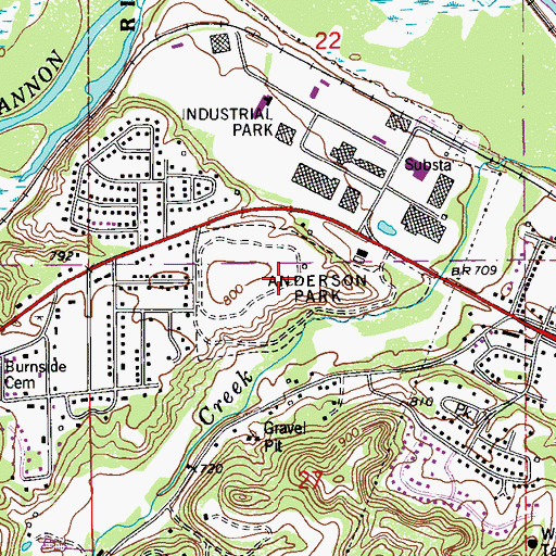 Topographic Map of Anderson Park, MN