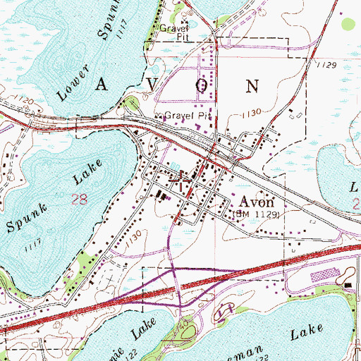 Topographic Map of Avon, MN