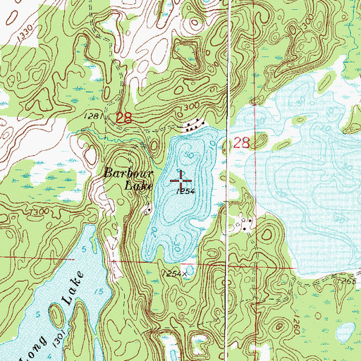Topographic Map of Barbour Lake, MN