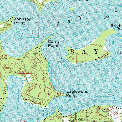 Topographic Map of Bay Lake, MN