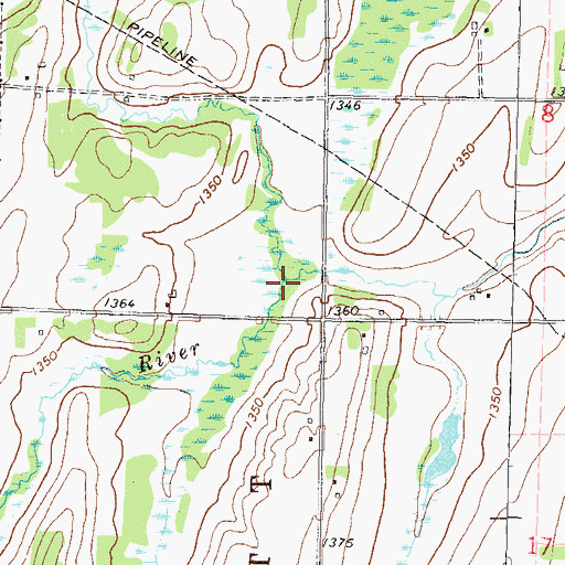 Topographic Map of Bear Creek, MN