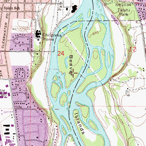 Topographic Map of Beaver Islands, MN