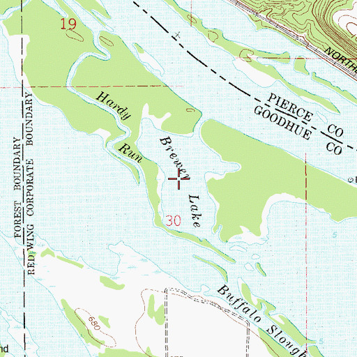 Topographic Map of Brewer Lake, MN