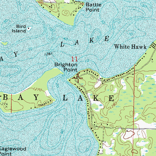 Topographic Map of Brighton Point, MN