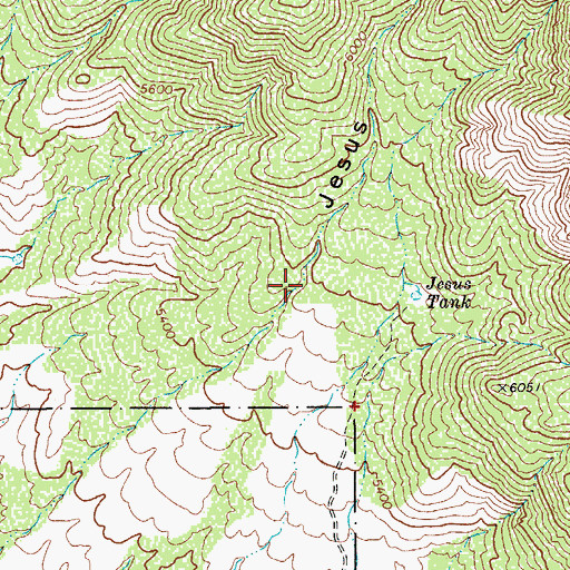 Topographic Map of Jesus Canyon, AZ