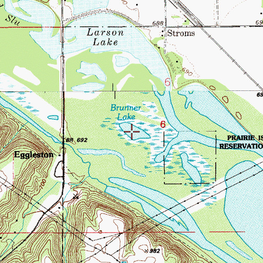 Topographic Map of Brunner Lake, MN
