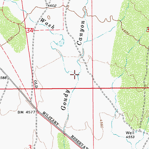 Topographic Map of Jesus Canyon Wash, AZ