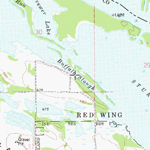 Topographic Map of Buffalo Slough, MN