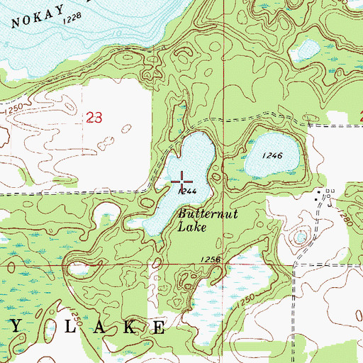 Topographic Map of Buttermint Lake, MN