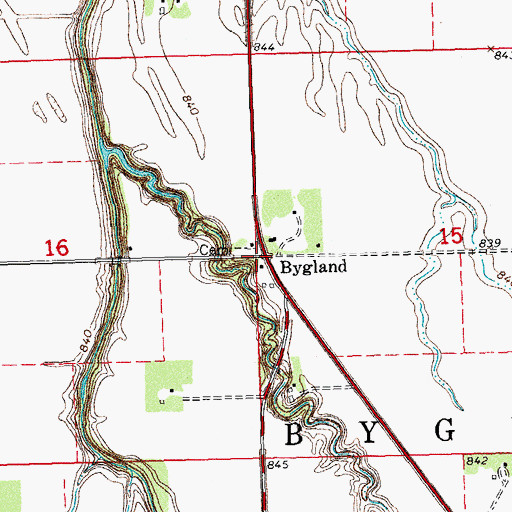 Topographic Map of Bygland, MN