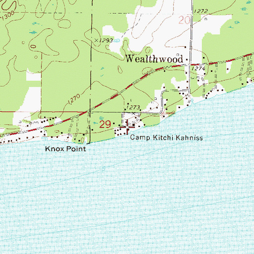 Topographic Map of Camp Kitchi Kahniss, MN