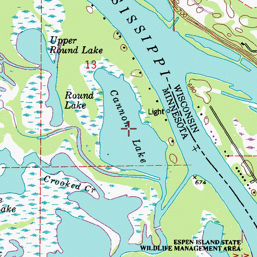 Topographic Map of Cannon Lake, MN