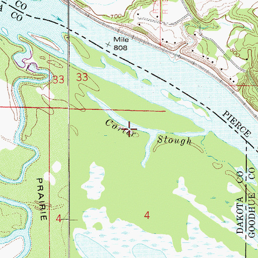 Topographic Map of Carter Slough, MN