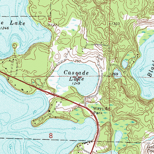 Topographic Map of Cascade Lake, MN