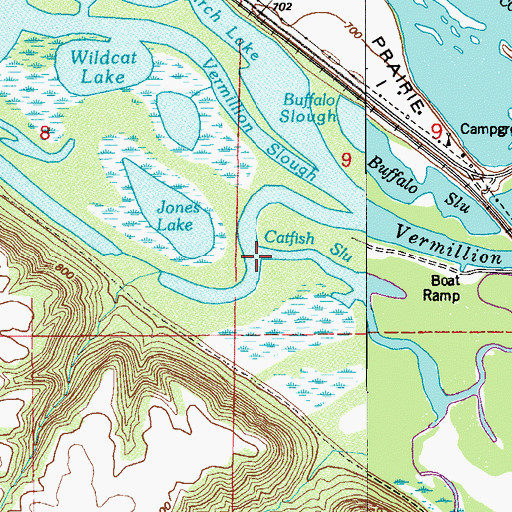 Topographic Map of Catfish Slough, MN