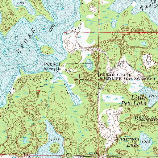 Topographic Map of Cedar State Wildlife Management Area, MN