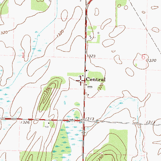 Topographic Map of Central, MN
