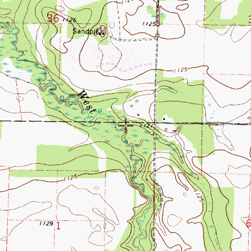 Topographic Map of Clausner Creek, MN
