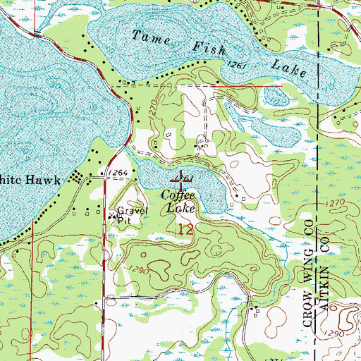 Topographic Map of Coffee Lake, MN