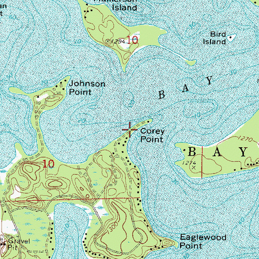 Topographic Map of Corey Point, MN