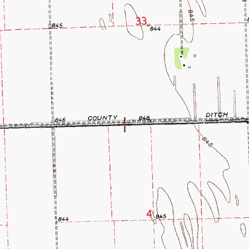 Topographic Map of County Ditch Number One Hundred Twentysix, MN