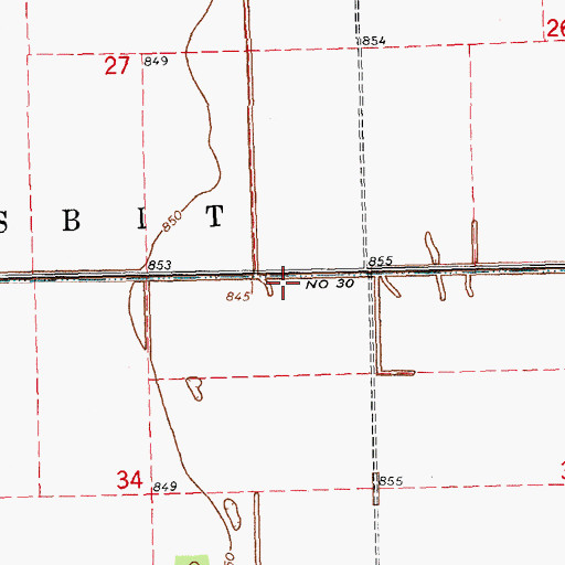 Topographic Map of County Ditch Number Thirty, MN