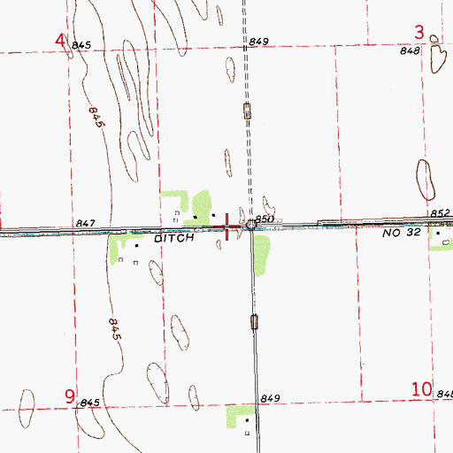 Topographic Map of County Ditch Number Thirtytwo, MN