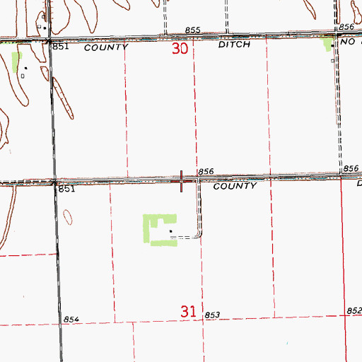 Topographic Map of County Ditch Number Fiftyone, MN