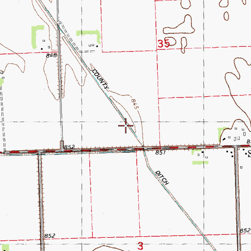 Topographic Map of County Ditch Number Sixtysix, MN