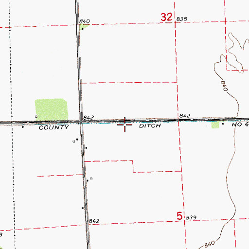 Topographic Map of County Ditch Number Sixtyseven, MN