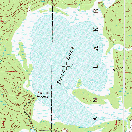 Topographic Map of Dean Lake, MN
