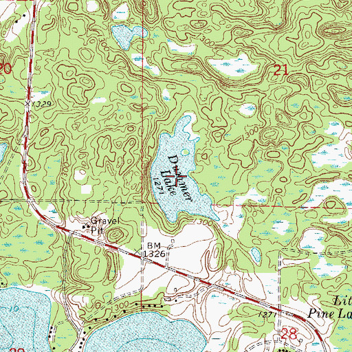 Topographic Map of Dummer Lake, MN