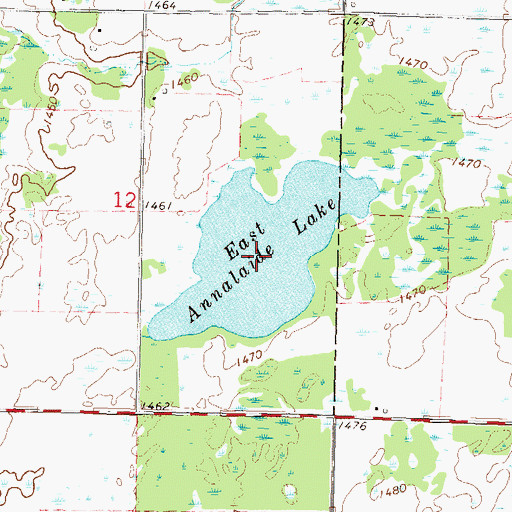 Topographic Map of East Annalaide Lake, MN