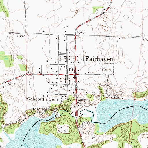 Topographic Map of Fairhaven, MN