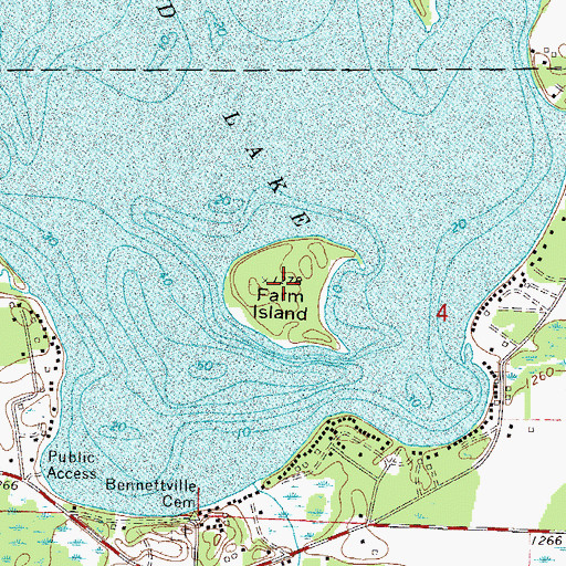 Topographic Map of Farm Island, MN