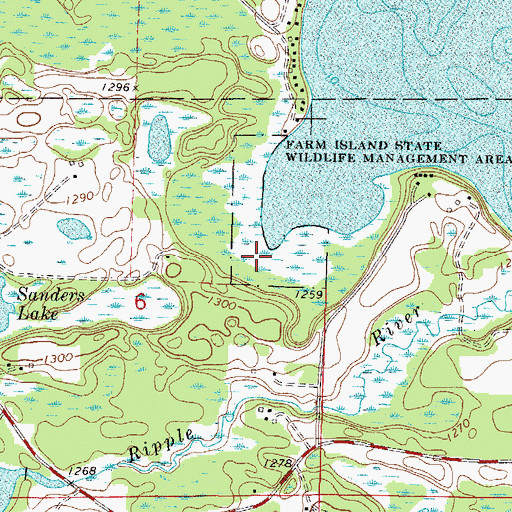 Topographic Map of Farm Island State Wildlife Management Area, MN